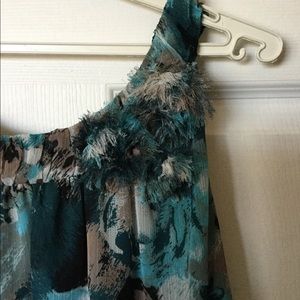 Turquoise embellished top